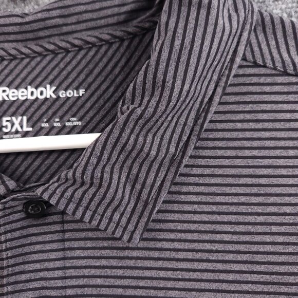 Reebok Golf Striped Performance Stretch Polo Shirt 5XL Short Sleeve Big Active - Picture 3 of 14